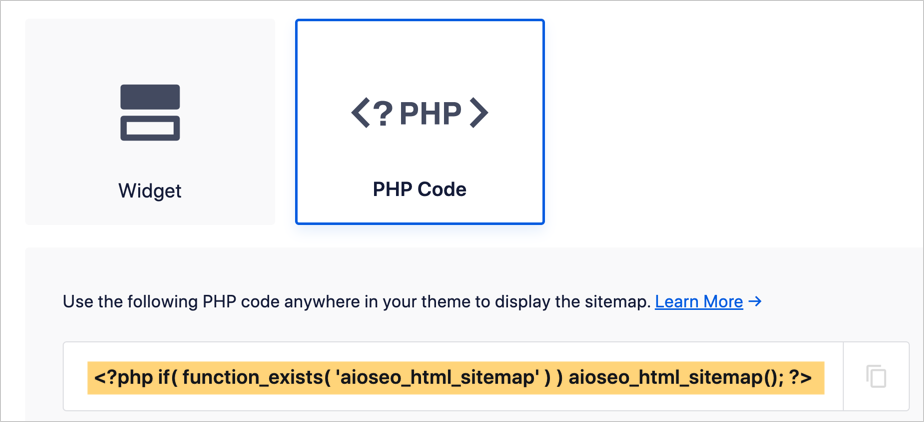 html sitemap php code snippet