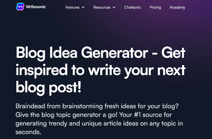Writesonic blog post title generator