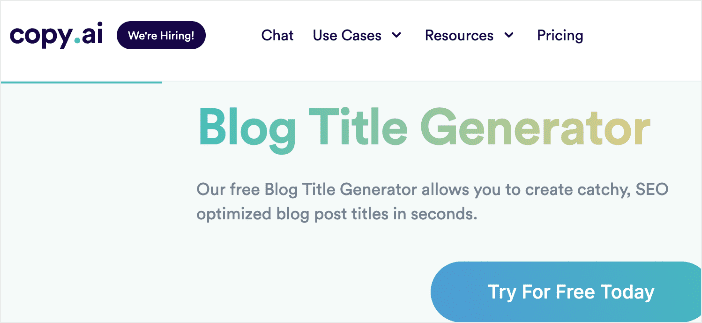 Copy AI Blog Title Generator
