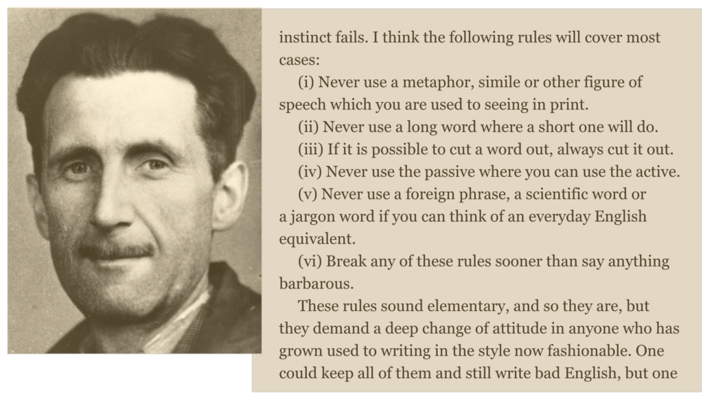 excerpt of orwell's 6 rules for writing 