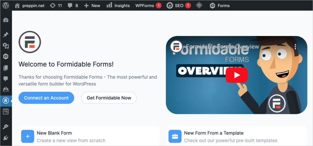 formidable forms interface