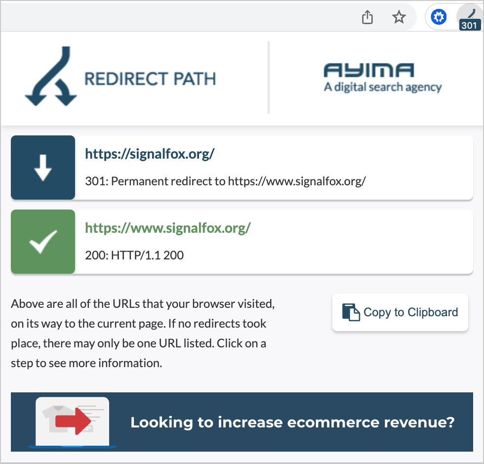 redirect path chrome extension