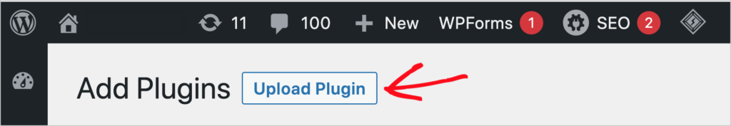 wordpress upload plugin button