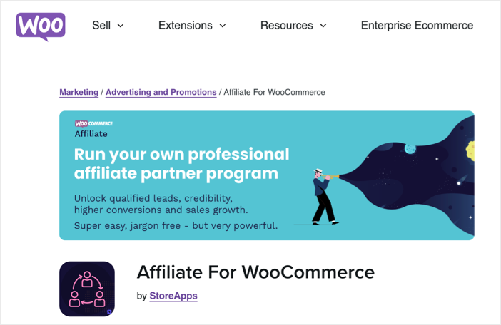 Affiliate for WooCommerce plugin homepage.