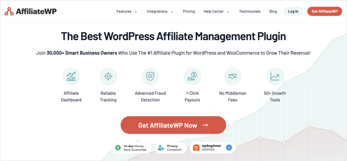 AffiliateWP homepage