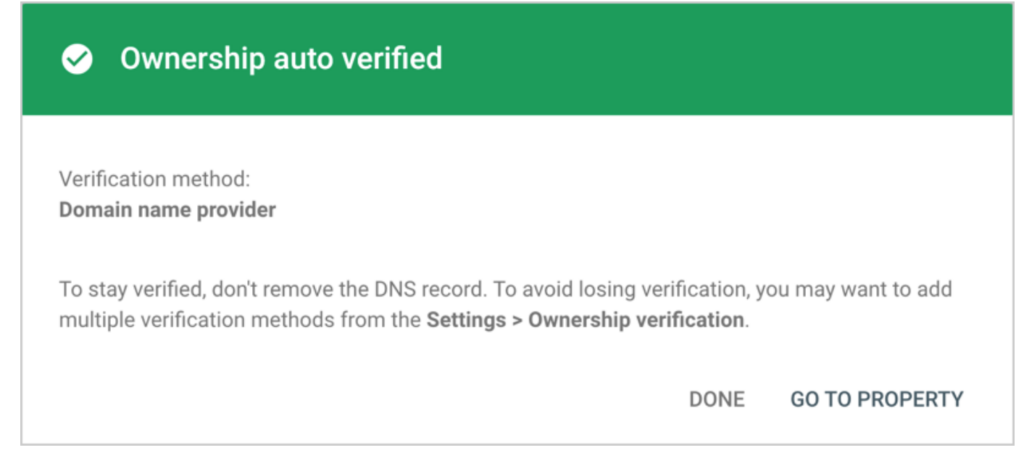 ownership auto verified google search console