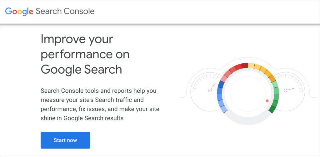 google search console homepage