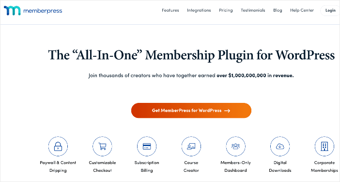 MemberPress homepage