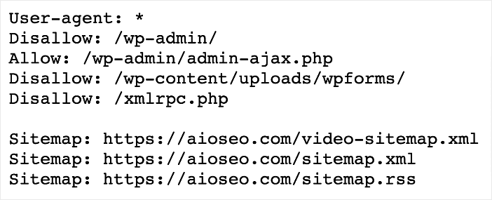 Example of WordPress robots.txt file.
