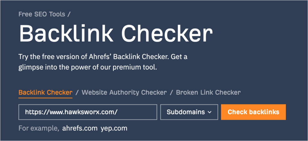 ahrefs free backlink checker