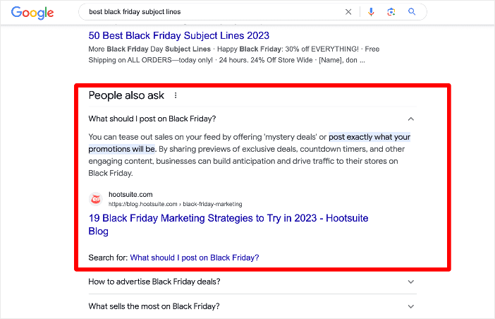 Check competitors ranking in the PAA box.

How to Optimize for Google’s SERPs Rich Snippets