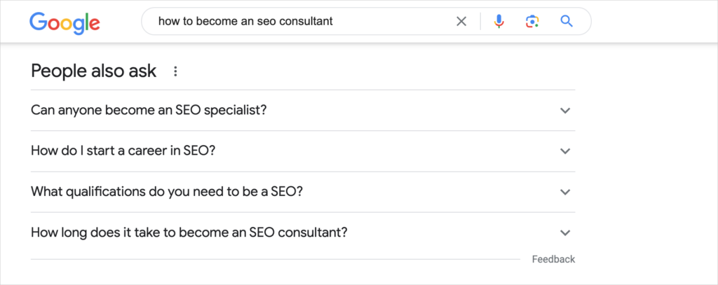 google people also ask section