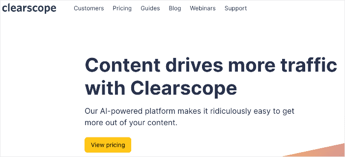 Clearscope homepage