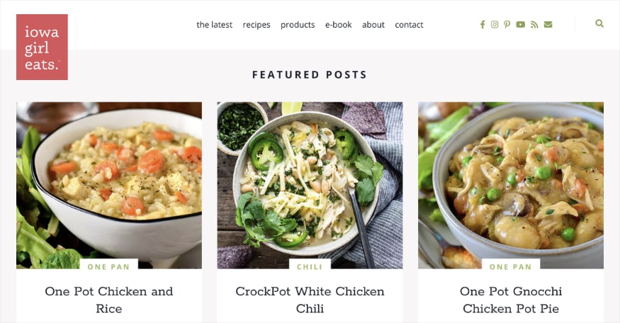 Iowa Girl Eats homepage, a food blog for gluten-free recipes.