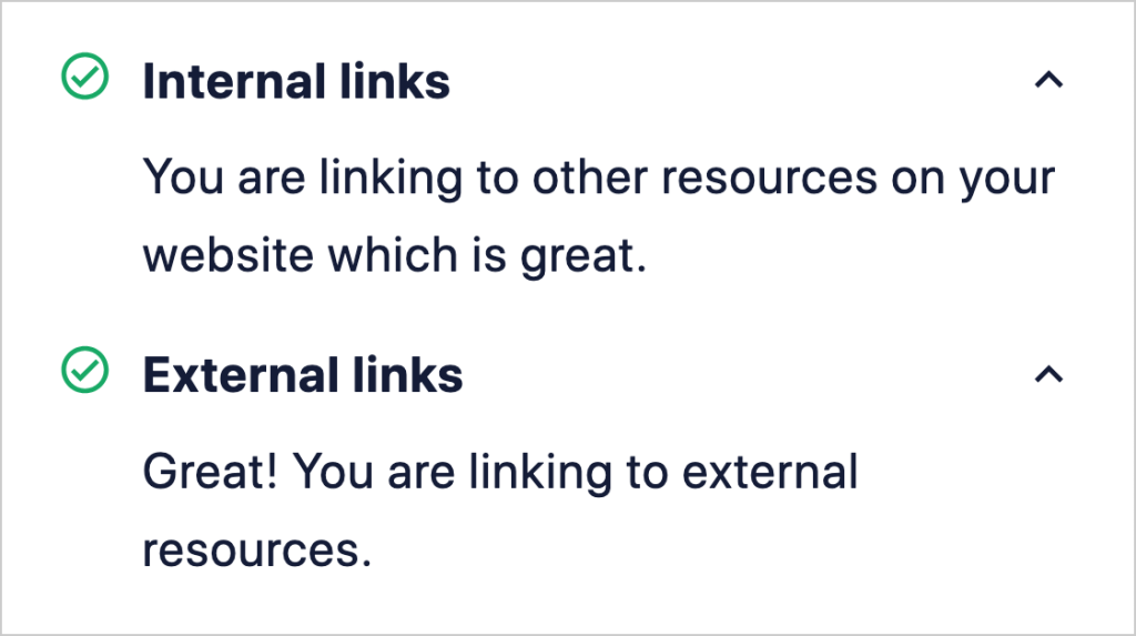 aioseo internal external links check