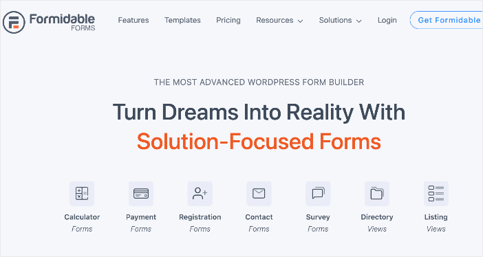 Formidable Forms home page