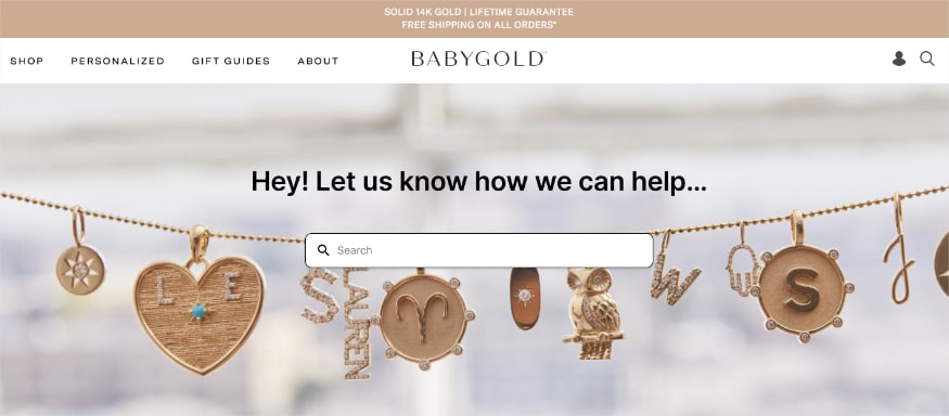 Baby Gold help page is housed on the gorgias.help domain.
