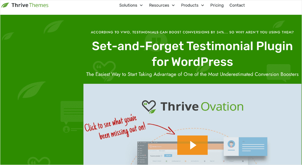 Thrive Ovation home page.