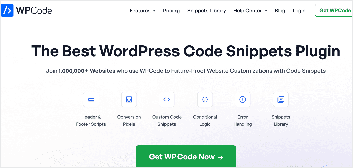 WPCode homepage