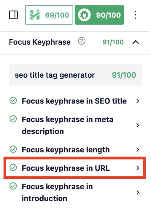 TruSEO Focus Keyphrase Checklist tells you if your content meets important SEO optimizations.