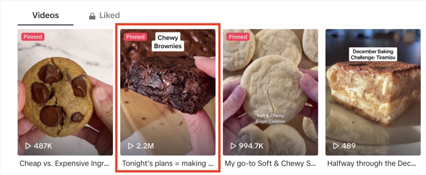 Handle the Heat TikTok account with a viral video of chewy brownies and 2.2 million views.