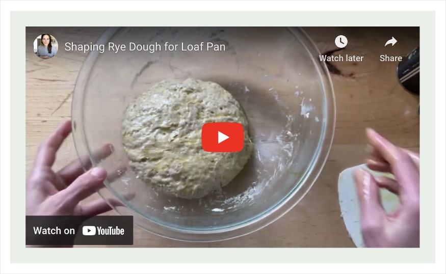 Embedded YouTube video in food blog for shaping rye dough for loaf pan.