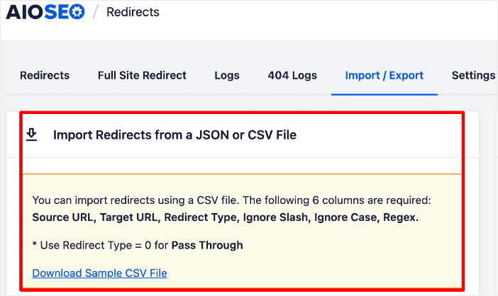 Adding redirects from a CSV file.