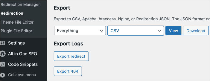 Using a redirection plugin to redirect links using a CSV file.