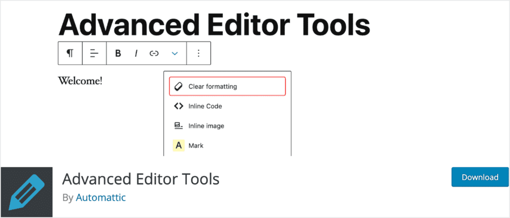Advanced Editor Tools homepage.