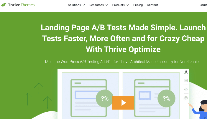 Thrive Optimize home page.