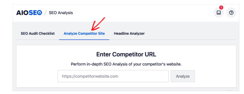 aioseo seo analysis of competitors