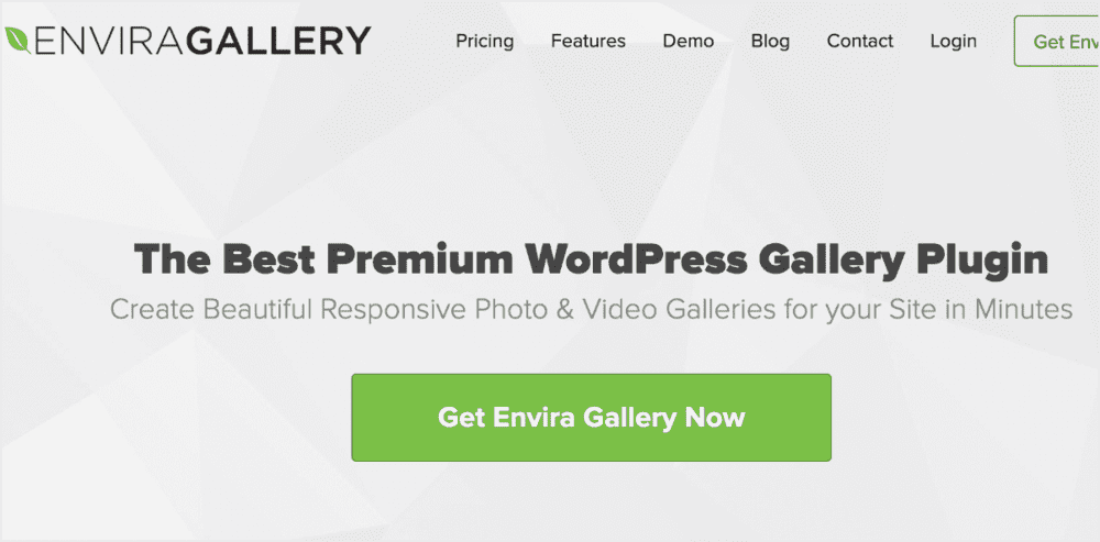 Envira Gallery homepage.