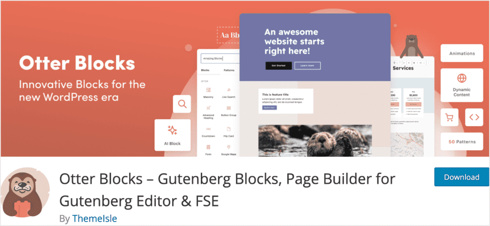 Otter Blocks Homepage.