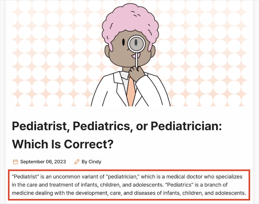 Pediatrist, pediatrics, or pediatrician blog on Engram with intro.