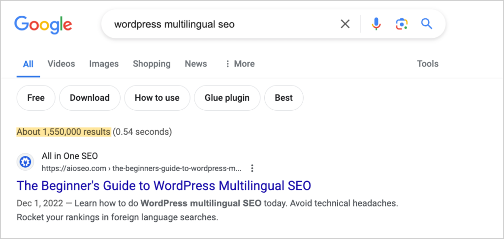 aioseo wordpress multilingual seo ranking