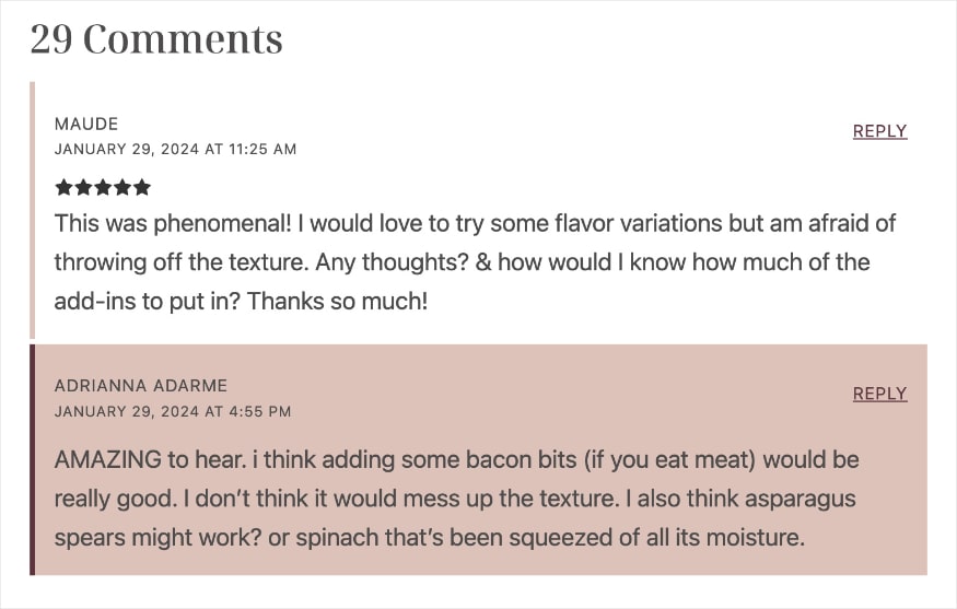 Comments on A Cozy Kitchen blog with a response from the author.