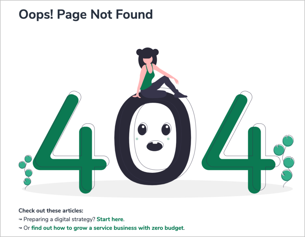 custom 404 page