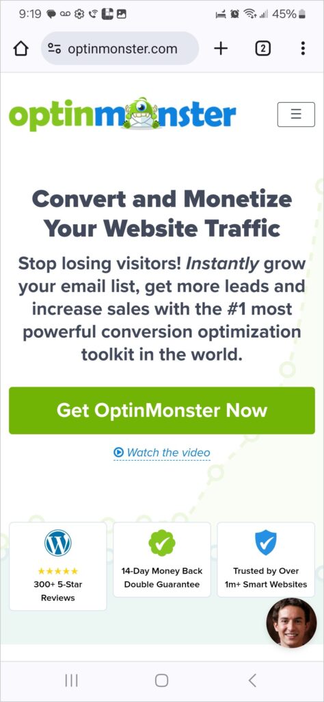 optinmonster mobile site