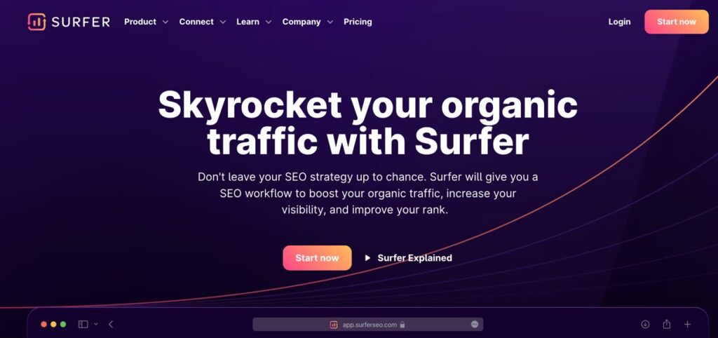 surfer seo homepage