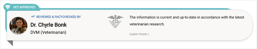 Vet-approved banner on a Dogster article.