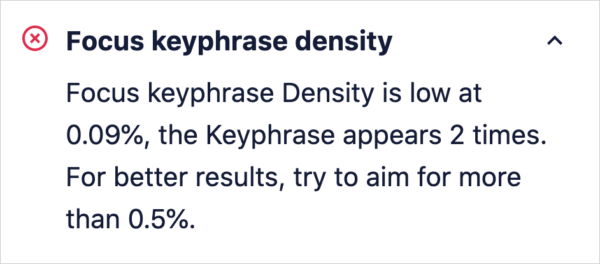 aioseo focus keyword density checker