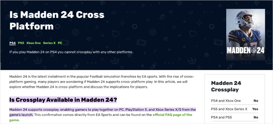 Madden 24 cross platform blog.