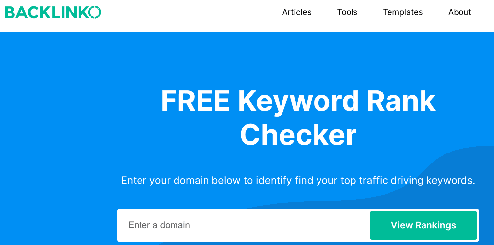 Backlinko Keyword Rank Checker.