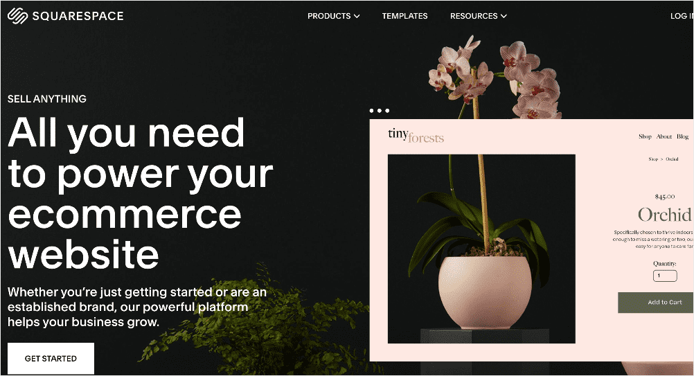 Squarespace homepage