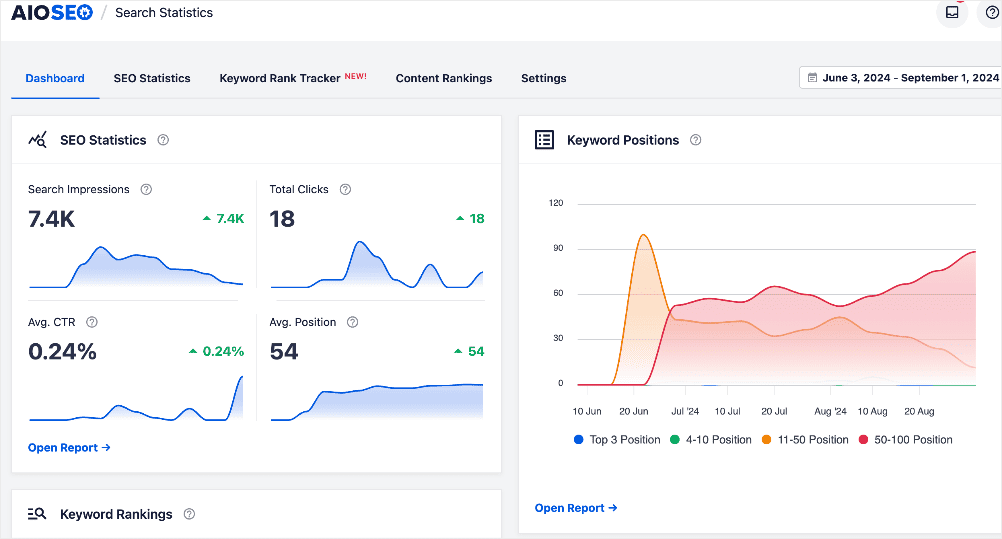 Search Statistics Dashboard