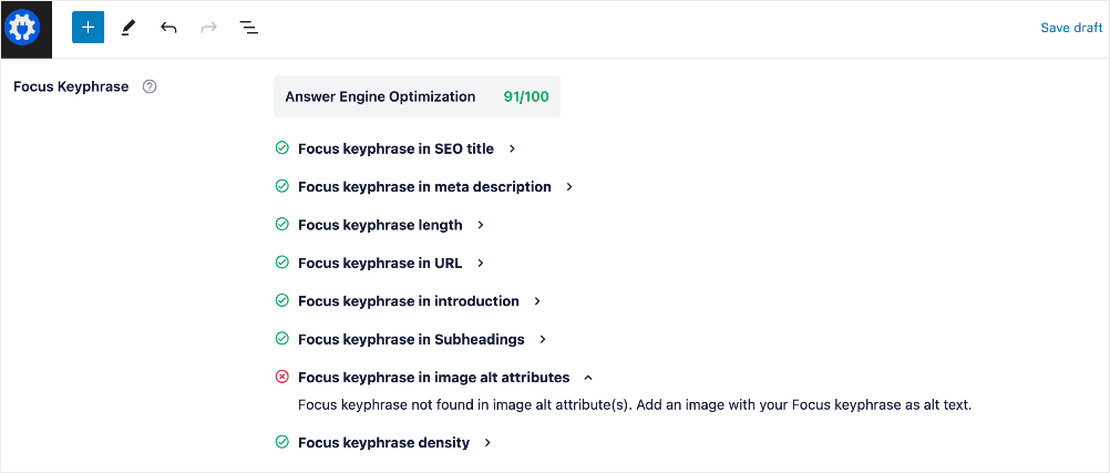 TruSEO analysis example