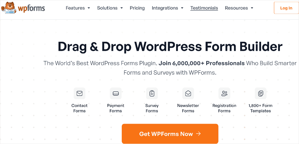 WPForms homepage