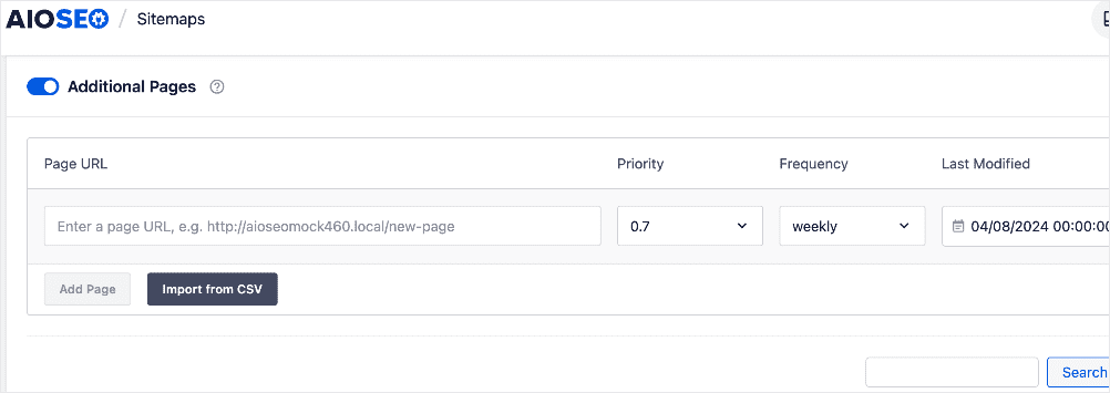 Adding multiple URLs to a sitemap using a CSV file.