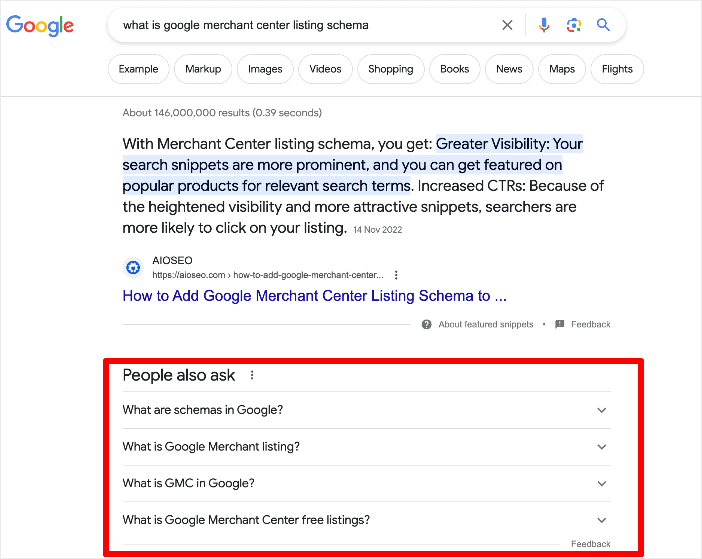 People also ask section People also ask section