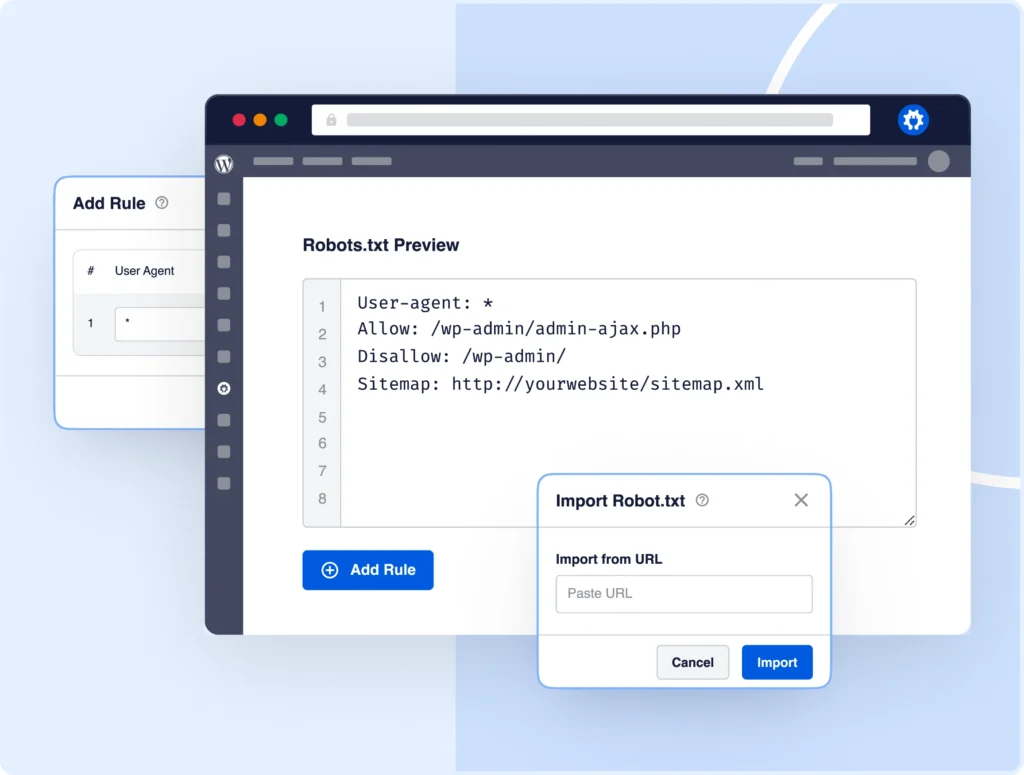 Edit your robots.txt files without needing to code.